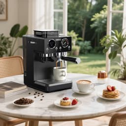 HiBREW H20 Espressomachine – 1350W – 20Bar – Met Geïntegreerde Koffiemolen – Melkopschuimer – 20 Maalstanden – 1,8L Watertank – Warm & Koud Zet Systeem — thumbnail 5