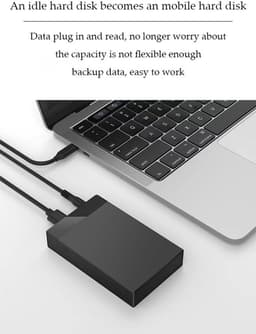 Kraftverdia - Externe Hdd Zaak - Externe harde schijf behuizing – 2.5" en 3.5" USB 3.0 naar SATA – Toolvrije externe behuizing – Compacte en lichte harde schijf adapter - Zwart — thumbnail 4