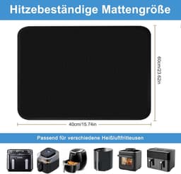 Hittebestendige Onderlegger voor Airfryer en Keukenblad - 60x40 cm Antislip en Waterdichte Beschermmat — thumbnail 5
