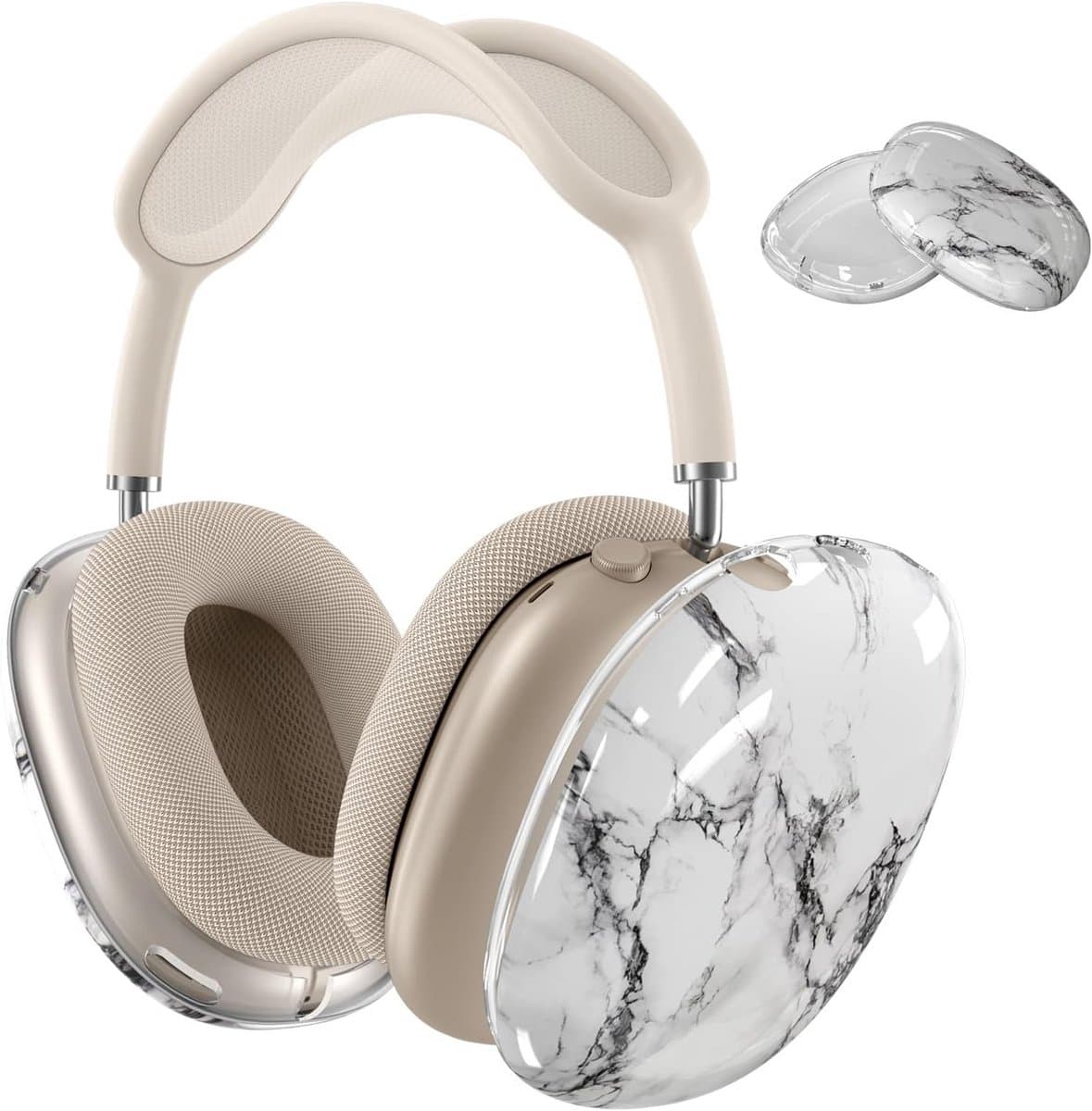 Beschermhoes voor Over-Ear Hoofdtelefoon - Zacht TPU - Krasbestendig - Keramisch Wit — afbeelding 1