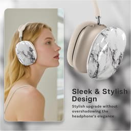 Beschermhoes voor Over-Ear Hoofdtelefoon - Zacht TPU - Krasbestendig - Keramisch Wit — thumbnail 4