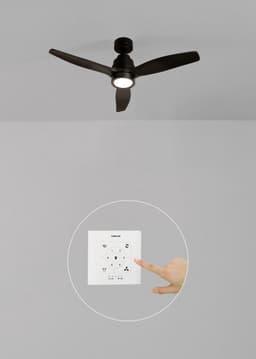 Stil Zwarte Plafondventilator 112 cm met Zwarte Lamp, Draadloze Bediening en Timer — thumbnail 5