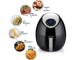 SAVI® Airfryer xl - Airfryer xxl - Heteluchtfriteuse - Zwart- 33cm x 33cm x 37cm