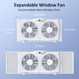 Raamventilator - Ventilatie unit - Luchtcirculatie - Omkeerbare luchtstroom - Verstelbaar 60-94cm — thumbnail 1