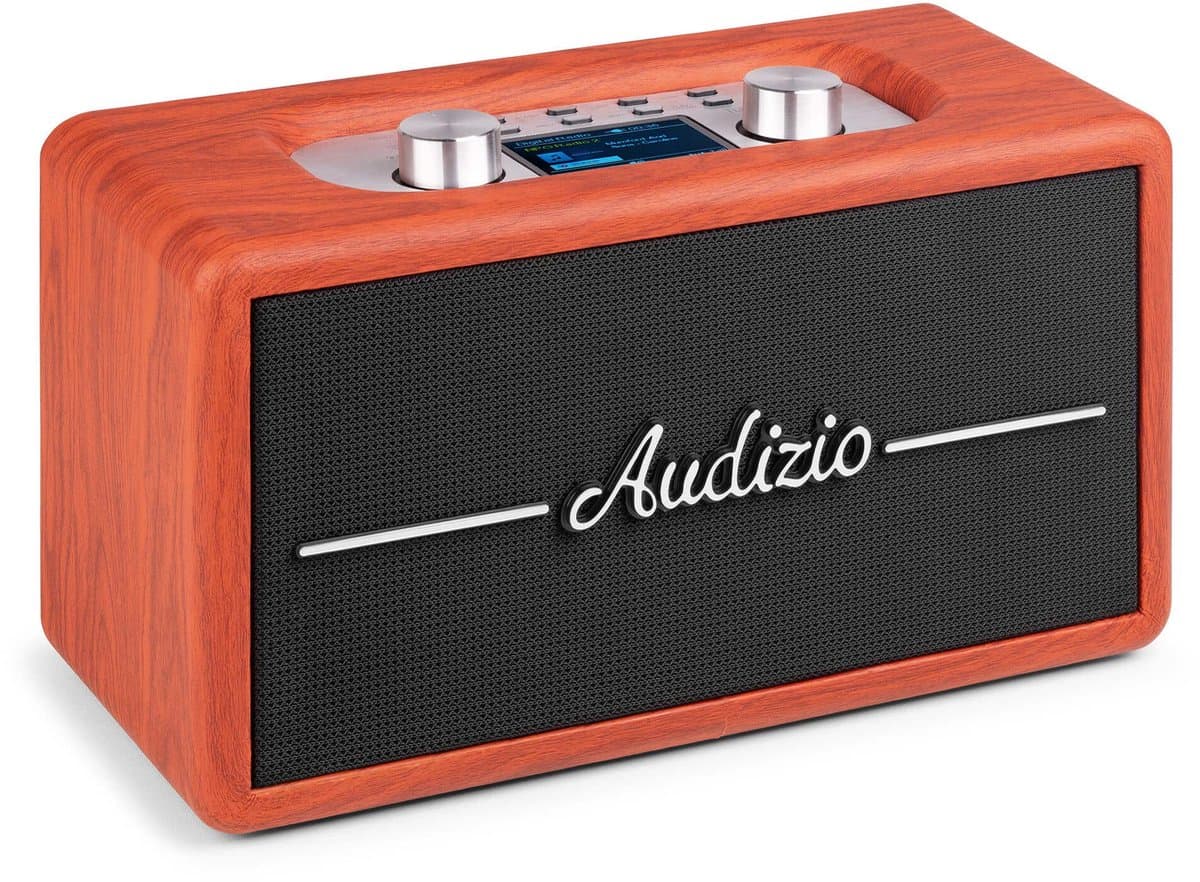 Retro speaker - Audizio Tune60 - Bluetooth speaker - Met afstandsbediening - 40W - Kersenhoutlook — afbeelding 1