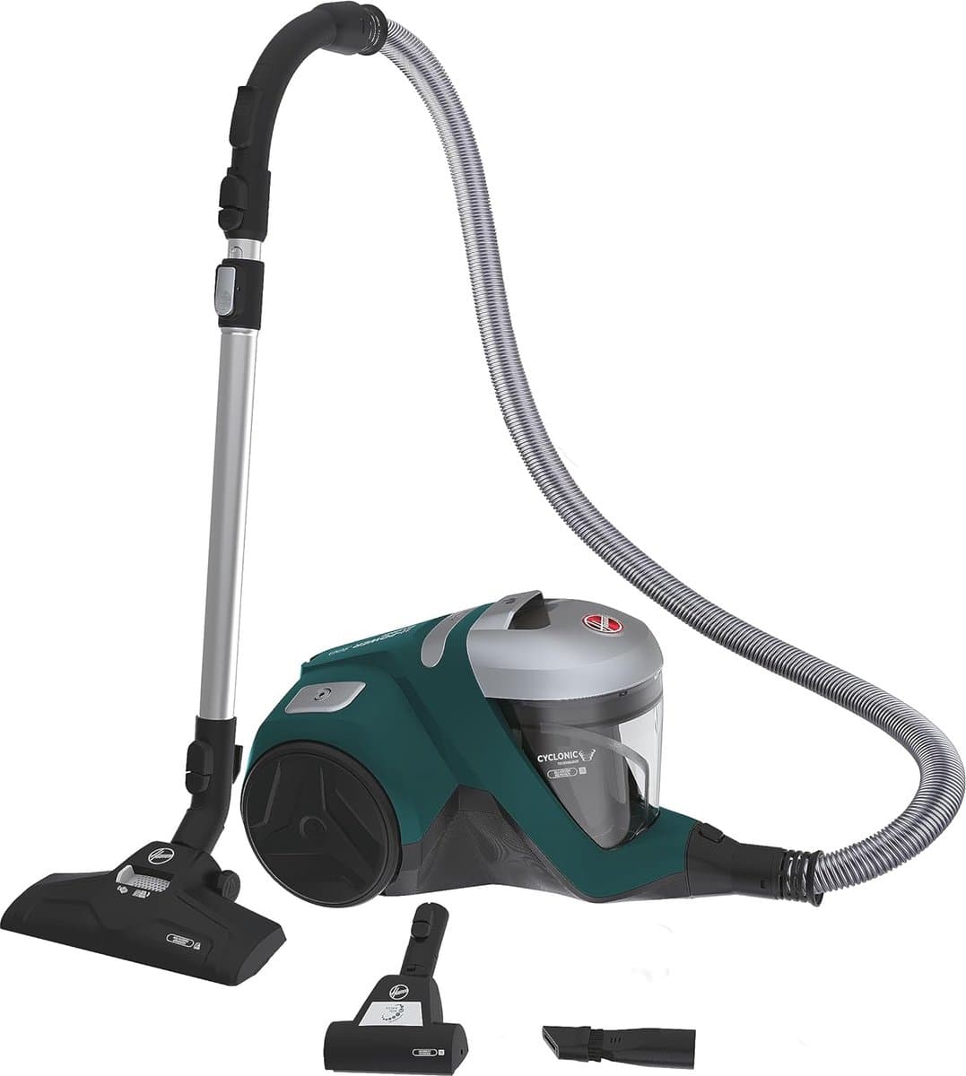 Stofzuiger zonder zak - Cilinderstofzuiger allergie - Hygiënisch huishouden - HEPA 13 filter - 2L reservoir 7m kabel - Groen grijs — afbeelding 1