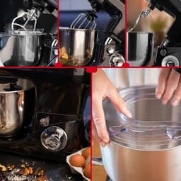 SAVI® Mixer met mengkom - Mixer - Mixer met mengkom keukenmachine - Zwart - 42cm x 25cm x 40cm — thumbnail 2