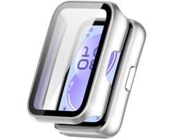 Stravo Screen protector case – Geschikt voor HUAWEI Band 11 - Full Cover Hard Case / Beschermend Hoesje - Zilver - HUAWEI Band 11 screenprotectors