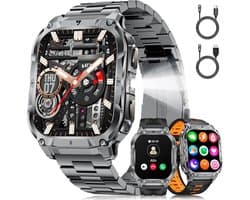 Robuuste Smartwatch Heren met Bluetooth Bellen, Hartslagmeter & IP68 Waterdicht