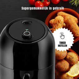 Zyrex® Mini Airfryer - Airfryer - Heteluchtfriteuse - Compact - Zwart - 28cm x 29cm x 37cm — thumbnail 2