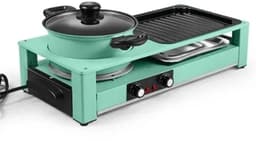 Delightness 3-In-1 Multikookmachine - Elektrische Grill - Hete Pot - Rookloze Barbecue - Tafelgrill - Grillplaat - Koken - Zwart — thumbnail 1