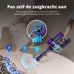 FlinQ Vacuum Cleaner V12 Pro - Steelstofzuiger Draadloos - Stofzuiger zonder Zak - Met Duurzame Accu - Snoerloos en geschikt als Kruimeldief - Paars — thumbnail 5