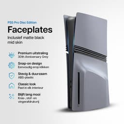Playstation 5 Pro Faceplates Disc Edition (niet geschikt voor standaard PS5 & PS5 Slim) - Inclusief Mid Skin - Accessoires - Faceplate - Cover - Plate - Skin - Retro - Anniversary Grey — thumbnail 2
