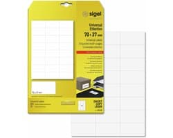 600 Multifunctionele Etiketten Wit 7x3.7 cm voor Laser en Inkjet