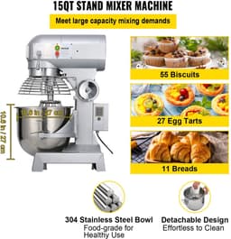 VEVOR Deegmixer Keukenmachine Standmixer CommerciëLe Kneedmachine 15 Qt 600W — thumbnail 4