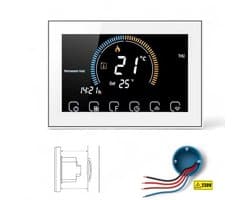 Wifi Inbouw Thermostaat | Inbouw | Wifi | Touchscreen | 4 draads aansluiting | Temperatuurbereik 0-40 | Tuya app | Google Home Alexa | Wit