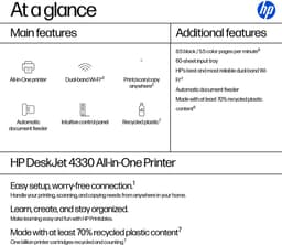 HP Deskjet 4330 All-in-one - All-in-one Printer Thermische Inkjet Kleur A4 Instant Ink Zwart/blauw — thumbnail 4
