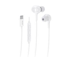 Rixus RXHD56CW USB-C Wired Earbud With Microphone White