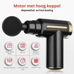 FlexVer® Massage Gun - Pistool - Theragun - 4 Opzetstukken - Zwart — thumbnail 3