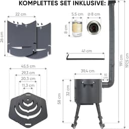 Buitenkeuken Kookring - Vuurplaats Ovenplaat - Authentiek Koken - Inclusief Accessoires - Ø 40 cm - Zwart — thumbnail 5
