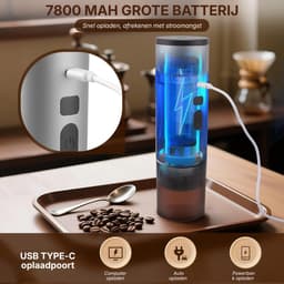 SVN® Draagbare Koffiemachine - Blender To Go - Draagbare Blender - Grijs - ‎7cm x 7cm x 24cm — thumbnail 3