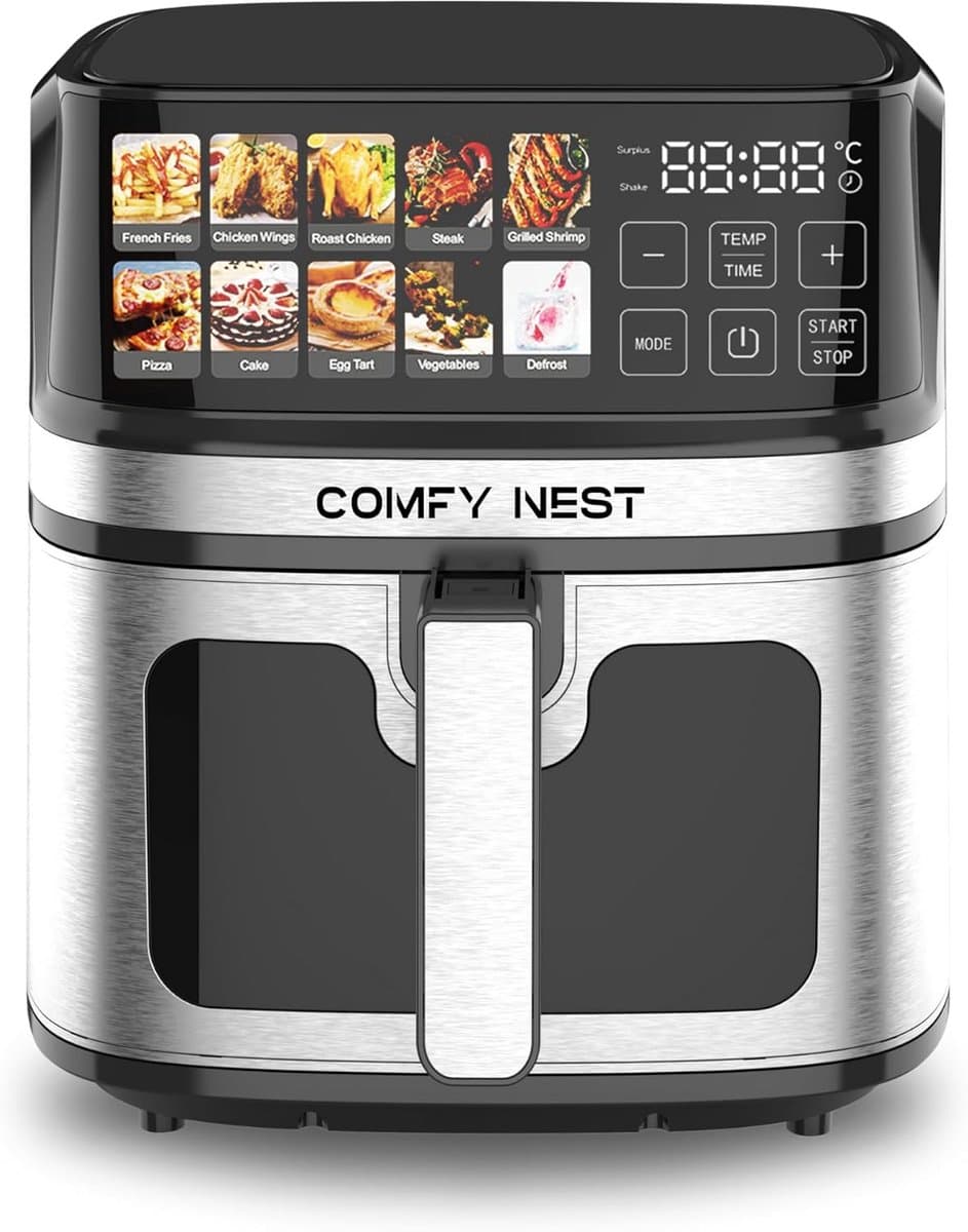 Heteluchtfriteuse 8 Liter - Airfryer XL - Gezond Koken - 10 Programma's Digitaal - 1700 Watt - Zwart — afbeelding 1