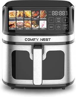 Heteluchtfriteuse 8 Liter - Airfryer XL - Gezond Koken - 10 Programma's Digitaal - 1700 Watt - Zwart — thumbnail 1