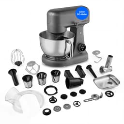 MEDION keukenmachine met vleesmolen (800 watt, gelijkstroommotor, roestvrijstalen kom van 4,6 liter, energiebesparend, zeer stil, digitaal sensor-touchdisplay, MD12600) Titanium — thumbnail 1