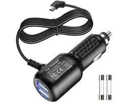 TENZHVXI - Mini Usb-Dashcamkabel - Stroomkabel Voor Dashcam - 5 V / 2,5 A + 5 V / 3,5 A - 1 Stuk - Auto / Vrachtwagen Zwart
