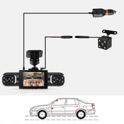 Dashcam - Dashcam Voor Auto - 4-kanaals Auto DVR 1080P - Zwart - 360° & Nachtzicht - Met Parkeermodus & Achteruitrijcamera - Loop opname - 2-inch IPS HD-scherm - Belichtingsaanpassing + Bewegingsdetectie — thumbnail 3