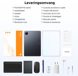 POCKAM P10 TAB - Gemini AI Tablet - 48 GB RAM (8+40 GB) + 128 GB ROM - 10,1 inch HD- Android 16 - 7000mAh - Quad-Core T310 - Dubbele luidsprekers - Volledige accessoirebundel met toetsenbord en stylus — thumbnail 4