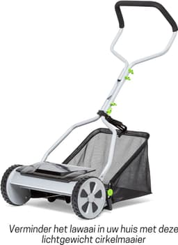 Aurixi® Grasmaaier Handmatig – Grastrimmer Met 20 Liter Opvangbak - Handmaaier 40 Cm Breed - Kooimesmaaier Met 4 Posities - Grijs - 53cm x 43cm x 26cm — thumbnail 4