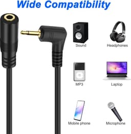 2.5mm TS Audio Verlengkabels (Recht & 90 Graden Hoek) - 1.8m - Geschikt voor Hoofdtelefoon, Camera en MP3 — thumbnail 5