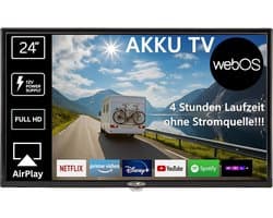 24 Inch Smart LED Televisie met accu, Full HD, voor Camping, Caravan en Boot