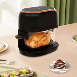 Sensova - Airfryer / Heteluchtfriteuse 4L met Touchscreen en Glazen Bakmand - 1350W Gezonde Heteluchtfriteuse met Zichtbaar Kookproces - Instelbare Temperatuur 60-190°C - Veilig en Ideaal voor Gezinnen — thumbnail 6