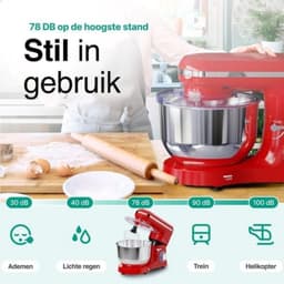 Core® Mixer met mengkom - Mixer - Mixer met mengkom keukenmachine - Rood - ‎39 cm x 24 cm x 32 cm — thumbnail 5