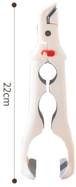 2 stuks - Anti-verbrandingsklemmen voor borden - RVS-grippers voor hete platen - Hittebestendig - voor airfryers - Wit - Rood - Westmark oventang - met rubberen handvat — thumbnail 3