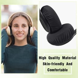 Wasbare hoofdtelefoonhoezen 6 stuks in zwart en camouflage - Elastische oorbeschermers van flexibele stof voor fitness en spelplezier — thumbnail 3