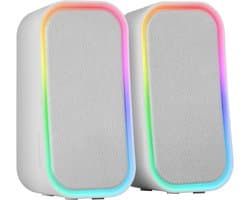 20W RGB Gaming Speakers met Bluetooth 5.3 en Aux-In | Universeel en Wit