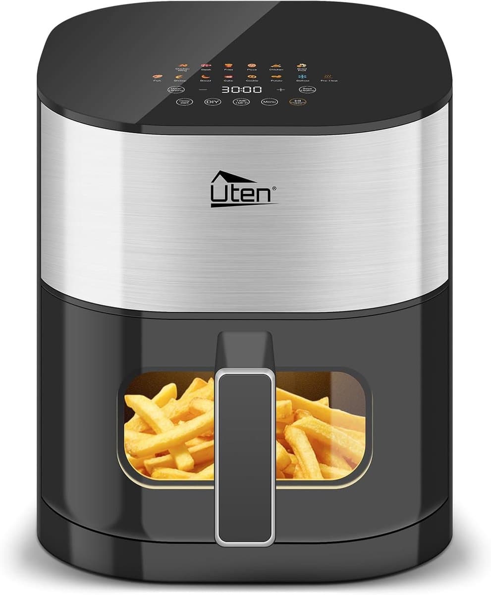 Olievrije Heteluchtfriteuse met Kijkvenster en 14 Kookfuncties - 5,5L, 2000W — afbeelding 1