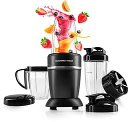 GOURMETmaxx Nutrition Mixer 1000 Watt | Smoothie Maker mit to go Deckel | Standmixer mit Mixbecher & Frischhaltedeckel – ideal zum Aufbewahren | Standmixer mit Zubehörset L für Shakes, Smoothies etc. — thumbnail 1