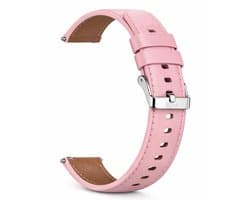 Kiraal - Premium Luxe lederen horlogebandje - Leer - Leder - 20mm - Roze - Smartwatch bandje - Universeel