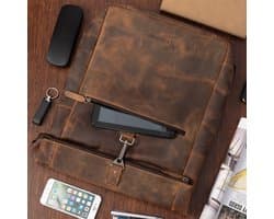 Beltimore Vintage Serië - Laptop Rugzak - 15.6 inch - Nubuck Leer - Uniseks