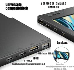 Nexvo® Krachtige en Professionele Portable Monitor Pro 2024 - Full HD - 13” / 16.5” Tri-Screen - Laptop Scherm Uitbreider - Zwart - ‎23cm x 33cm x 3cm — thumbnail 3