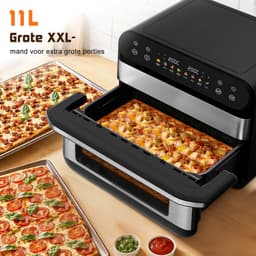 Fukstern Dubbele Airfryer XXL–11L 2500W–Tot 6 Personen-Dubbele Mand–30°C tot 200°C Instelbaar–8 Voorgeprogrammeerde Functies–Zilver — thumbnail 2