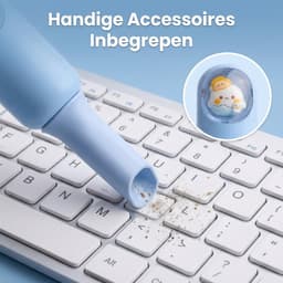 Draadloze mini-bureaustofzuiger - Oplaadbare bureaustofzuiger voor het reinigen van toetsenborden en ander stof - Draagbaar - Blauw — thumbnail 3