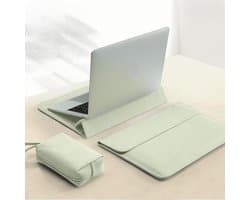 Beschermhoes voor laptops van 12-13,3 inch, tweedelige laptopstandaardset (standaardhoes en accessoiretas), laptopstandaard, Groen