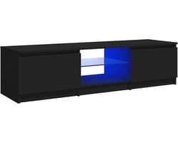 Tv-meubel zwart met LED-verlichting 140 cm