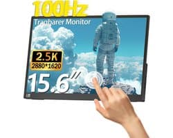 15.6 Inch 2.5K Touchscreen Monitor - 100Hz IPS Portable Beeldscherm voor Laptop, PC & Smartphone