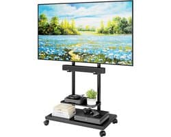 Verrijdbare TV Standaard voor Televisies van 50 tot 90 Inch - Zwart